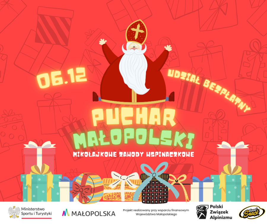 Plakat Mikołajkowych Zawodów Wspinaczkowych